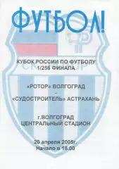 Ротор (Волгоград) - Судостроитель (Астрахань) 20.04.2005 Куб.России 1/256