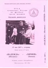 ЖФК Надежда (Ногинск) - ЖФК Химки 15.05.2007