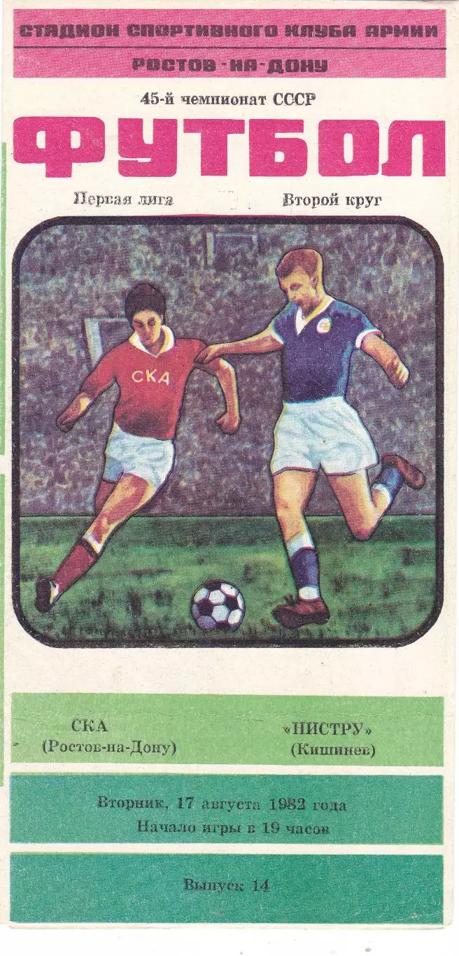 СКА (Ростов) - Нистру (Кишинев) 17.08.1982