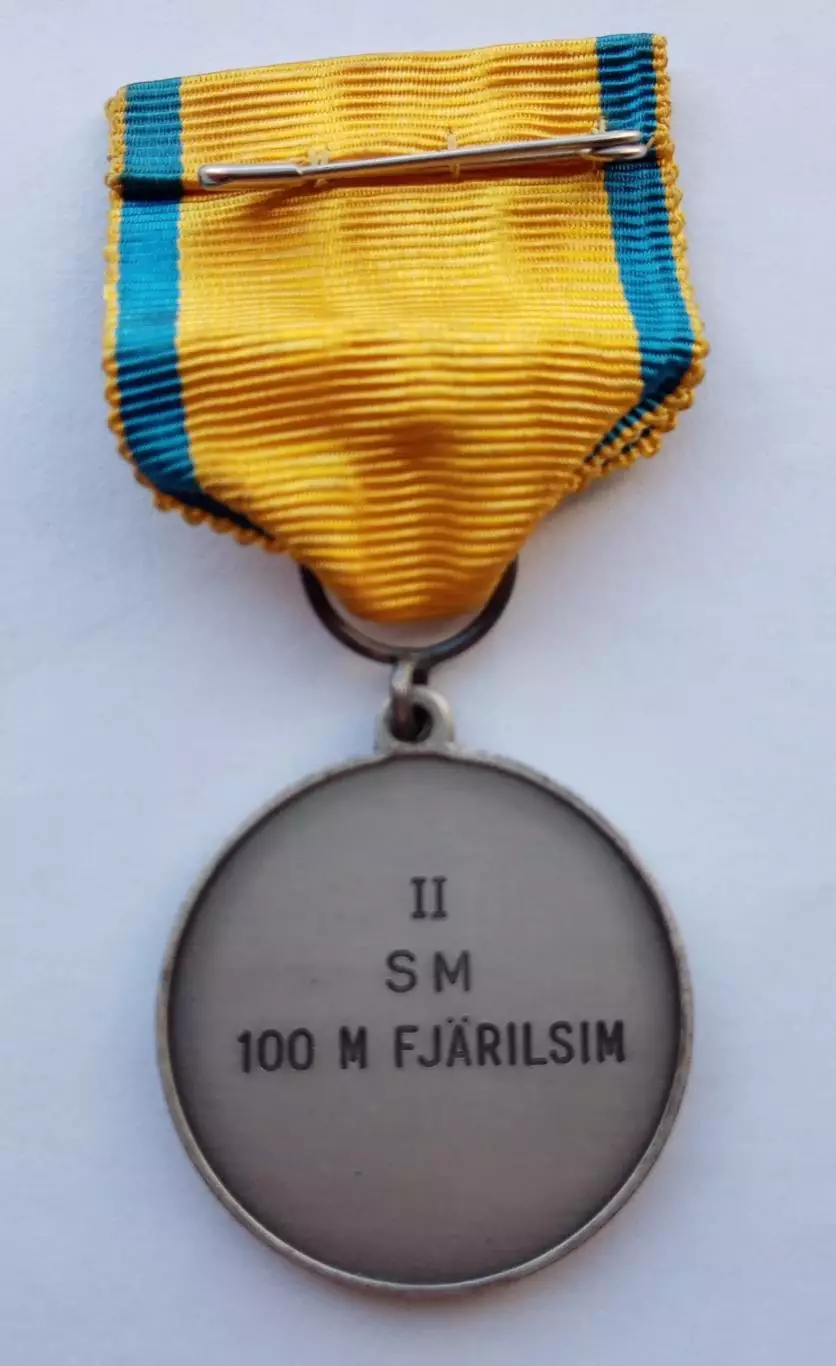 Медаль 2 место чемпионата Швеции по плаванию 1