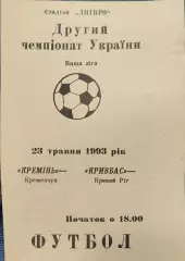 Кремінь Кременчук - Кривбас Кривий Ріг 23.05.1993 1992/1993