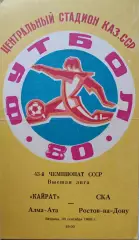 Кайрат Алма-Ата СКА Ростов-на-Дону 30.09.1980