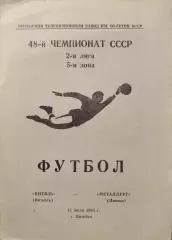 Витязь Витебск Металлург Липецк 12.07.1985