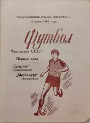 Спартак Орджоникидзе - Металлург Запорожье 13.06.1987