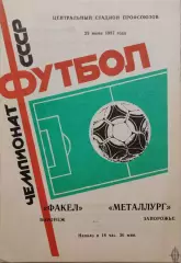 Факел Воронеж - Металлург Запорожье 29.06.1987