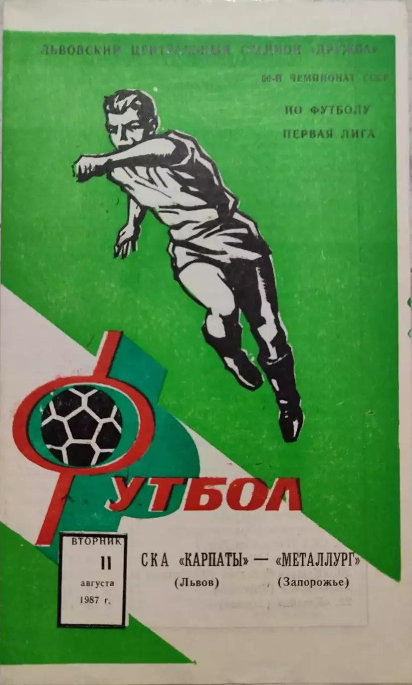 СКА КАРПАТЫ ЛЬВОВ - МЕТАЛЛУРГ ЗАПОРОЖЬЕ 11.08.1987