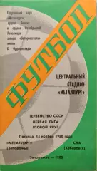 Металлург Запорожье - СКА Хабаровск 14.11.1980
