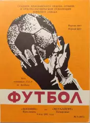Шинник Ярославль - Металлург Запорожье 06.05.1981