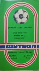 Металлург Запорожье - Даугава Рига 01.11.1982