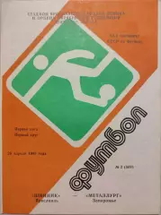 Шинник Ярославль - Металлург Запорожье 20.04.1983
