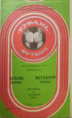 Кубань Краснодар - Металлург Запорожье 11.10.1983