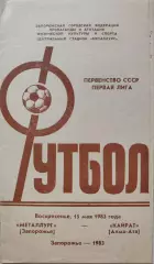 Металлург Запорожье - Кайрат Алма-Ата 15.05.1983