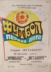 Кривбасс Кривой Рог - Металлург Запорожье 27.08.1977
