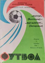 Ротор Волгоград - Металлург Запорожье 11.09.1984