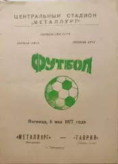 Металлург Запорожье - Таврия Симферополь 06.05.1977