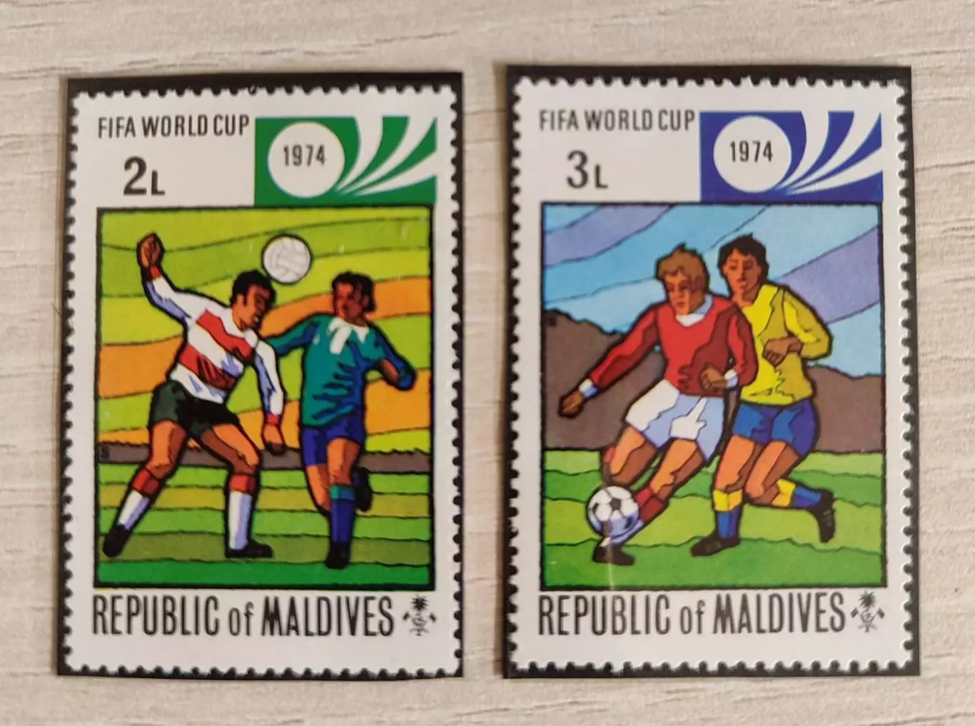 Мальдивы. Чемпионат мира Мюнхен 1974 . 2 шт