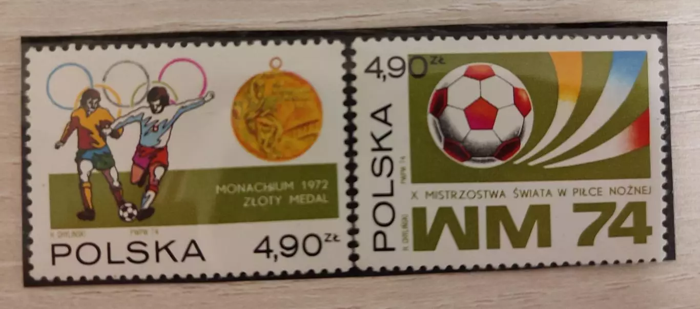 Польша. Чемпионат мира Мюнхен 1974 В честь 2 места. 2 шт