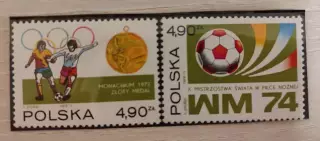 Польша. Чемпионат мира Мюнхен 1974 В честь 2 места. 2 шт