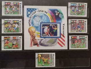 Танзания. Чемпионат мира по футболу 1994. 1 блок 7 марок