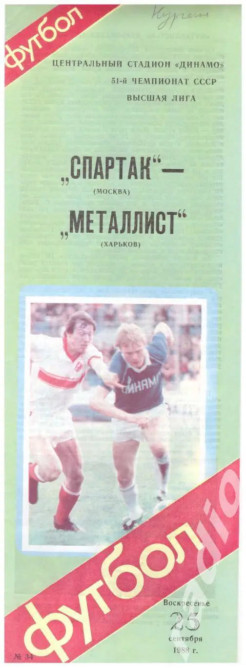 1988 Спартак Москва - Металлист Харьков