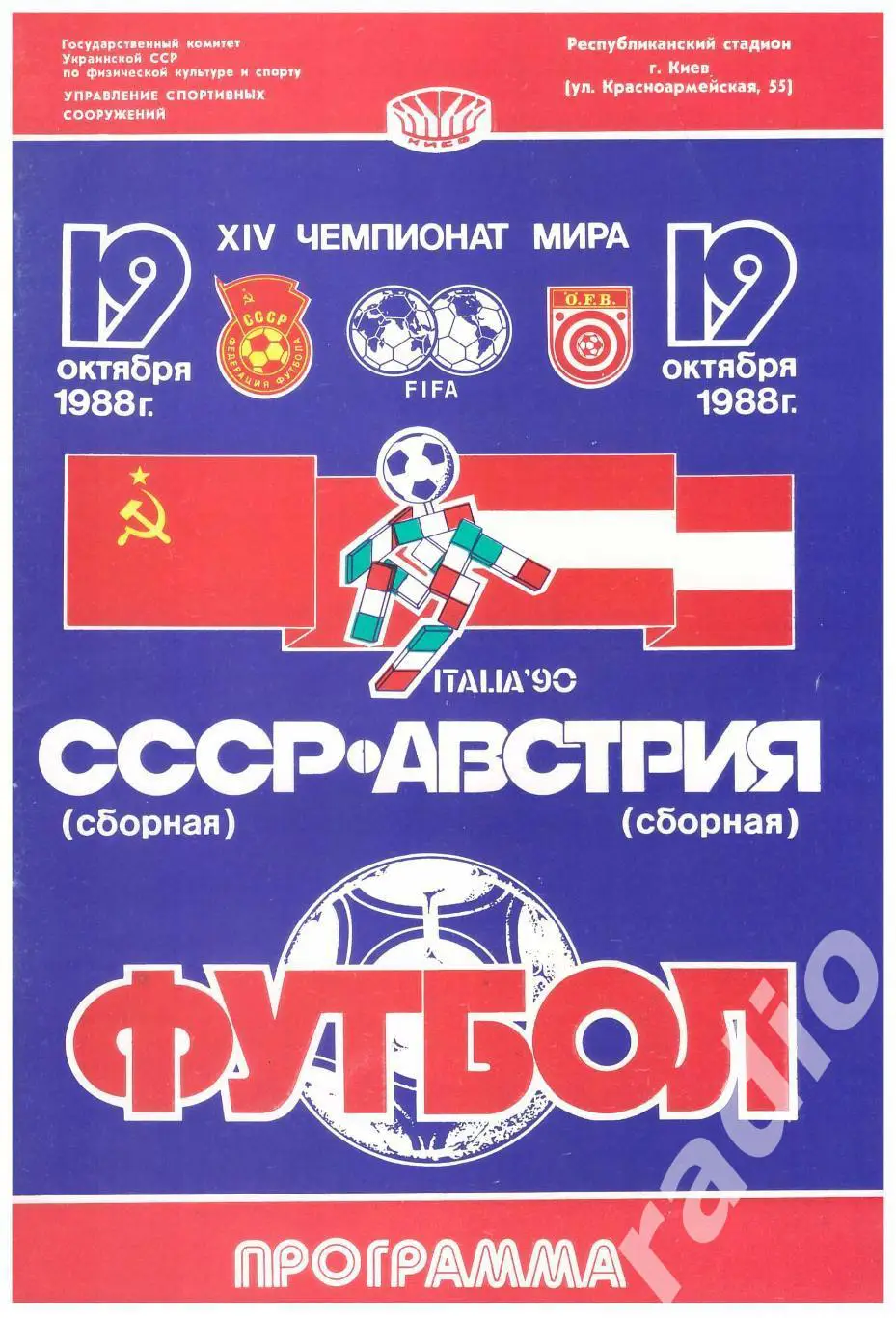 1988 СССР - Австрия