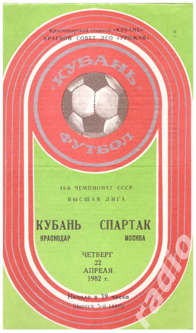 1982 Кубань Краснодар - Спартак Москва