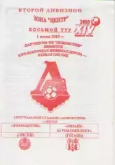 Программка. Футбол. Локомотив (Лиски)- Спартак-МЖК (Рязань). 2005г.