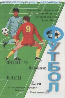 Программка. Футбол. ФЦШ-73 (Воронеж) - Елец (Елец). 2008г.
