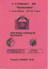 Программка. Футбол. Факел-М (Воронеж) - Химик (Россошь). 2012г.