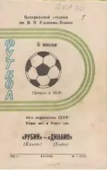 Программка. Футбол. Рубин (Казань)- Динамо (Киров). 1981г.