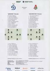 2025. Стартовый протокол. Динамо(Москва)-Локомотив(Москва).