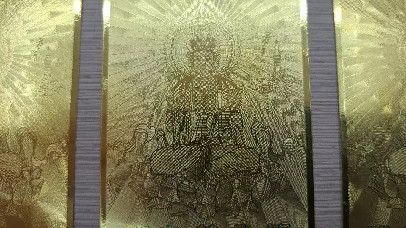 Металлические карты-амулеты света, карта-янтра, карта желаний, индуизм, буддизм 2