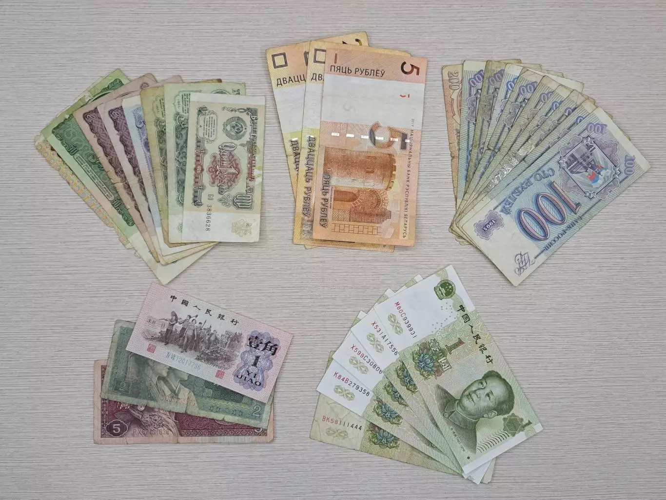 Набор разных банкнот одним лотом - 29 шт. СССР, Россия, Беларусь, Китай