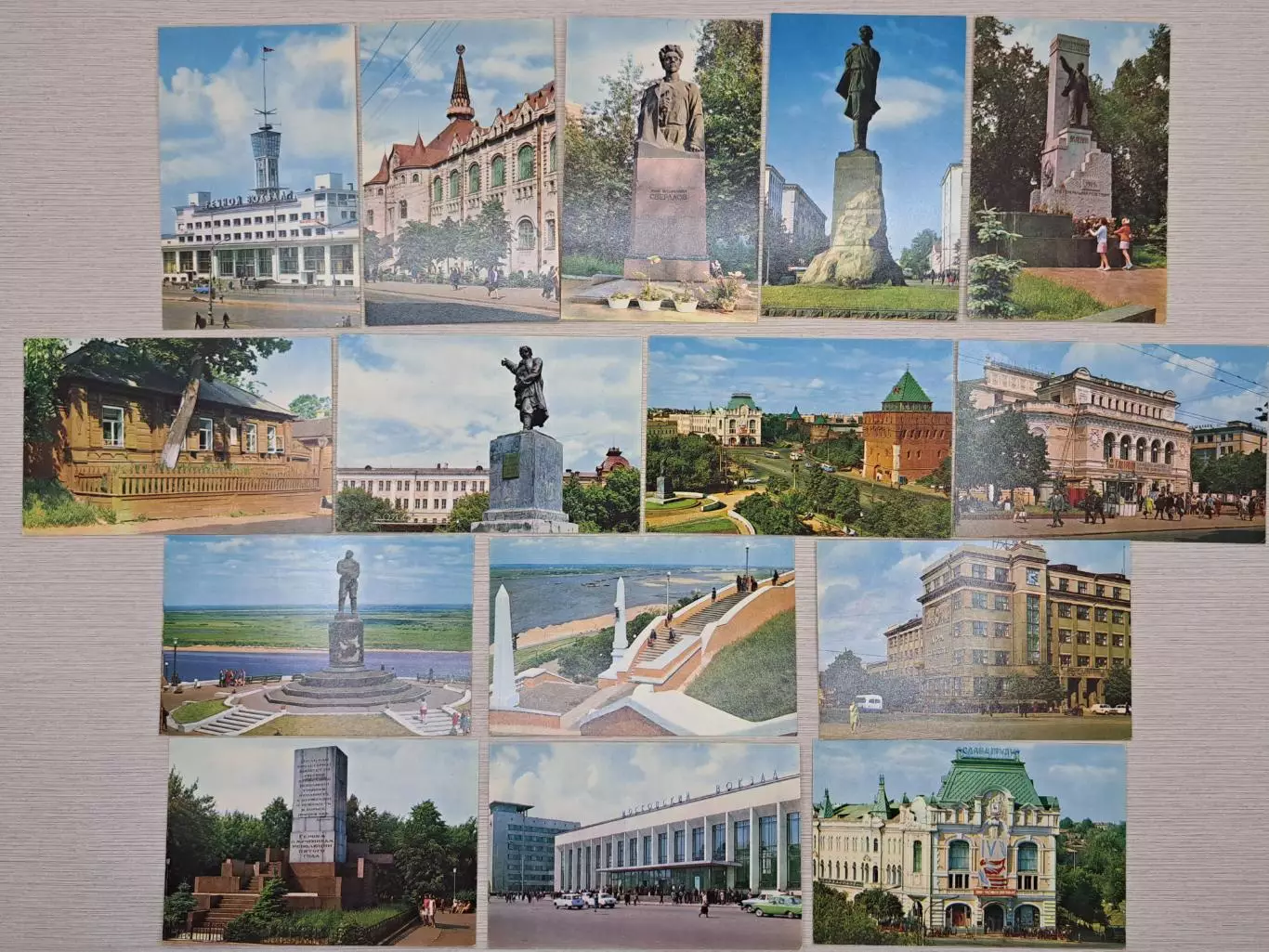 Набор открыток Города СССР. Горький, 1970. Полный комплект, чистые 4