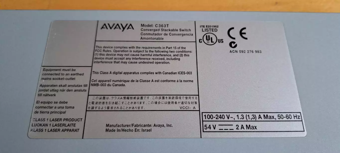 Коммутатор Avaya C363T 24-портовый p/n 700397292 7