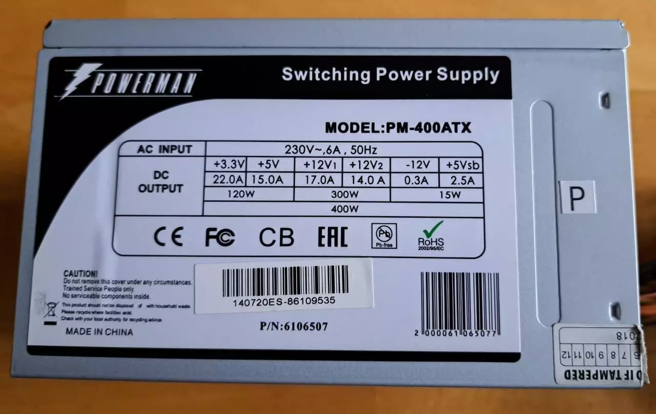 Компьютерный блок питания Inwin Powerman PM-400ATX 2