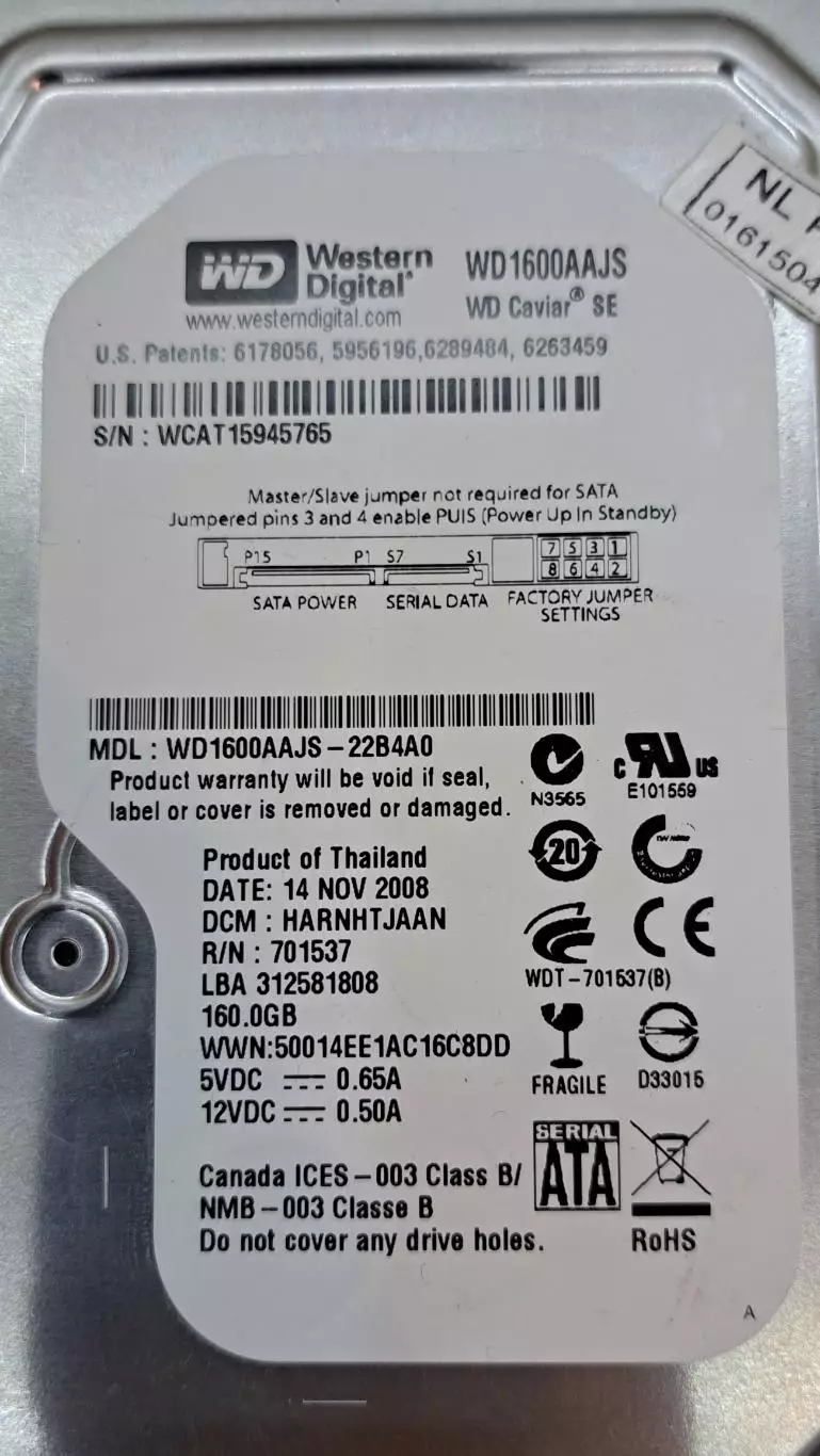 2 жестких диска WD Caviar SE по 160Gb, рабочие 2