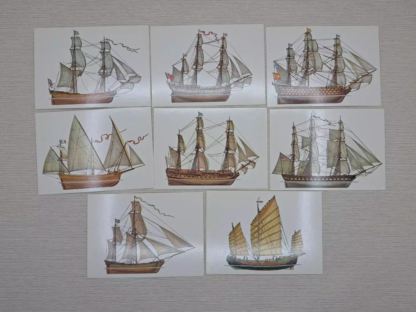 Набор открыток История корабля СССР 1989 год, полный комплект 7