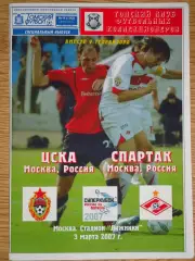 программа ЦСКА Москва - Спартак Москва 2007 Суперкубок России