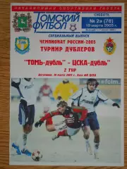 программа Томь Томск дублеры - ЦСКА Москва дублеры 2005