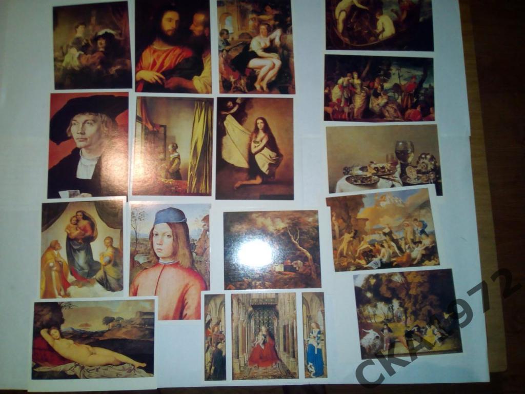 набор открыток Дрезденская картинная галерея 1989 1