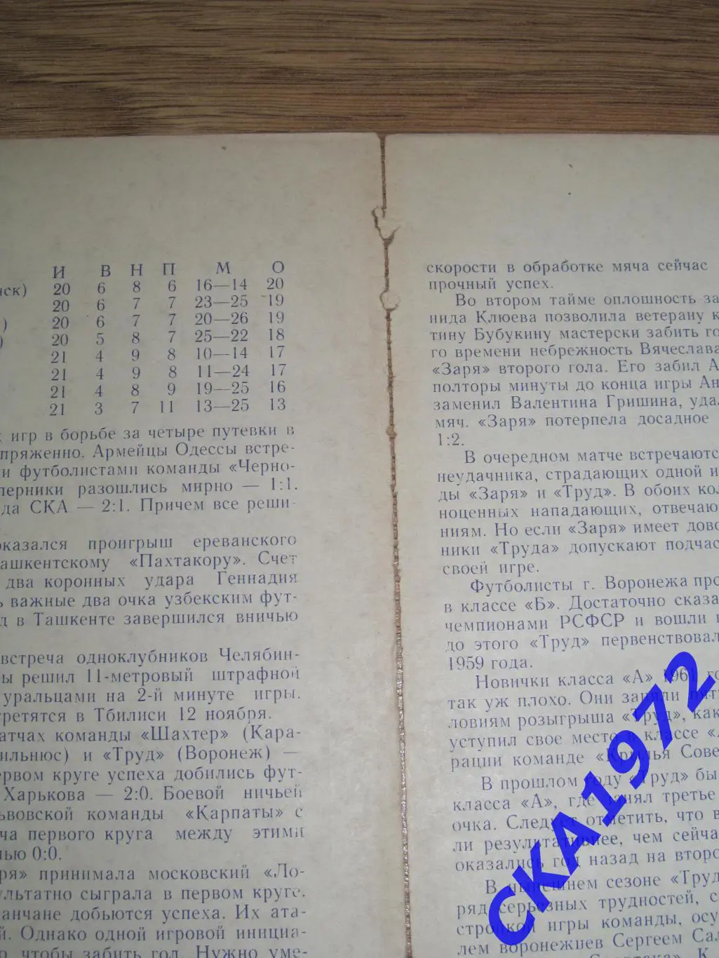 программа Заря Луганск - Труд Воронеж 1964 3