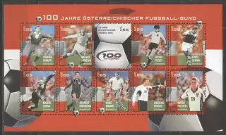 Австрия ** 2004 - спорт. футбол. 100 лет футбольной лиге. футболисты
