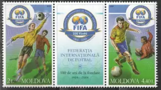 Молдавия ** 2004 100 лет ФИФА. FIFA. сцепка