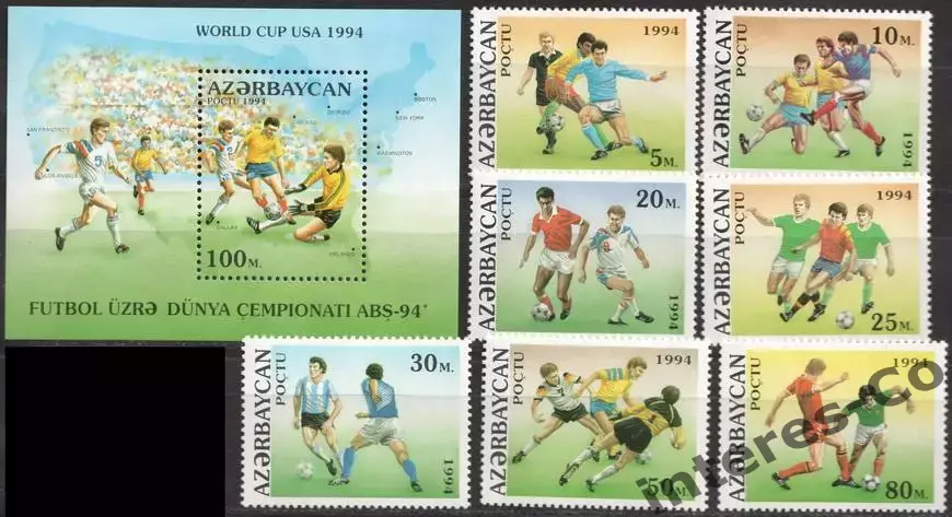 Азербайджан ** 1994 спорт. футбол. кубок мира. США USA