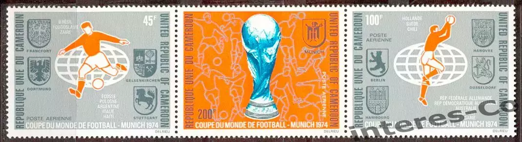 Камерун ** 1974 - кубок мира по футболу. Германия сцепка + надпечатка