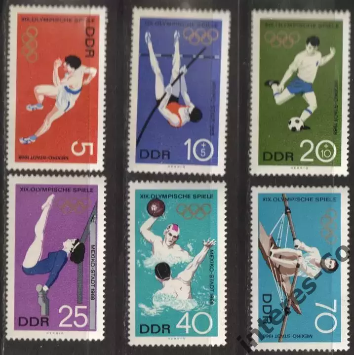 ГДР DDR ** 1968 спорт. летние Олимпийские игры. Мехико (Мексика)