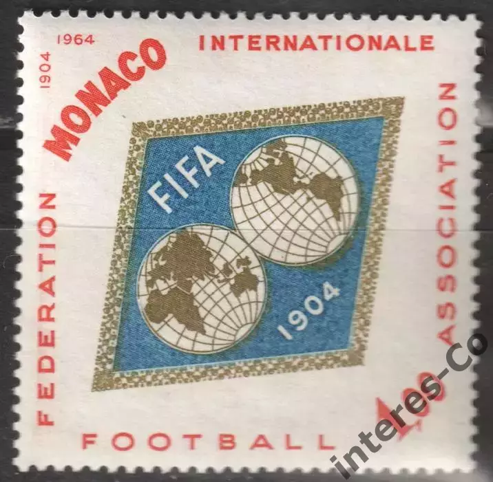 Монако ** 1964 спорт. футбол. 50 лет FIFA