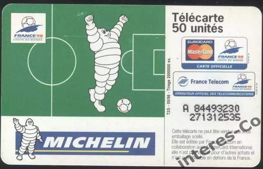 Франция. чемпионат мира по футболу 1998. MICHELIN. чип 1