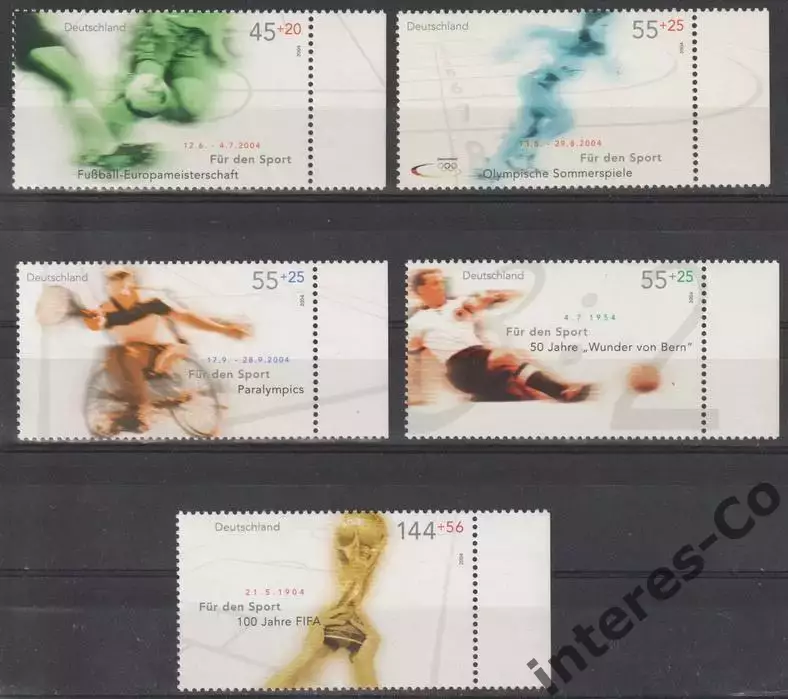 Германия ** 2004 - спорт - футбол. олимпиада. 100 лет FIFA